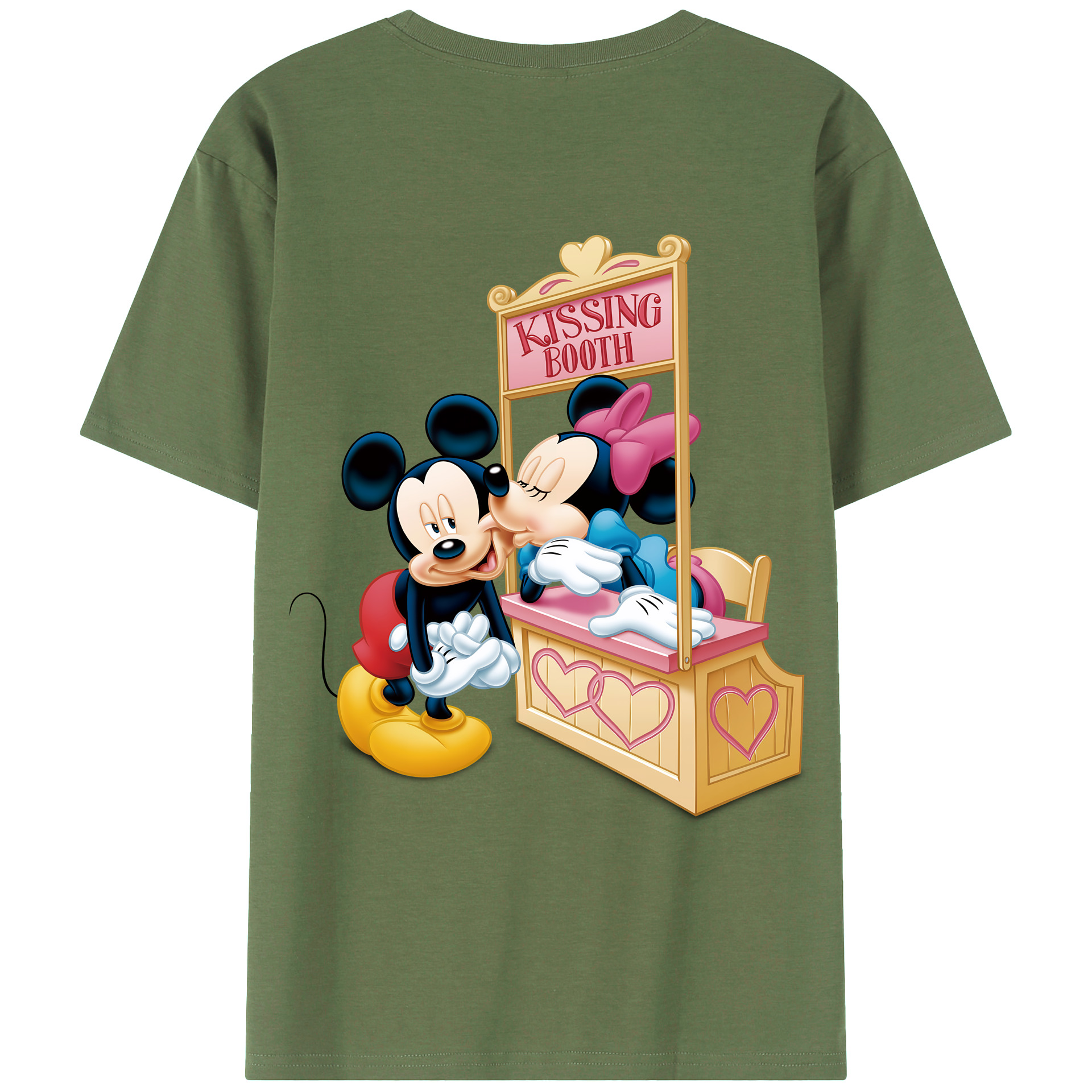 （画像用） ミッキーマウス Mickey Mouse 綿100％ メンズ半袖Tシャツ（バックプリント） 通気性